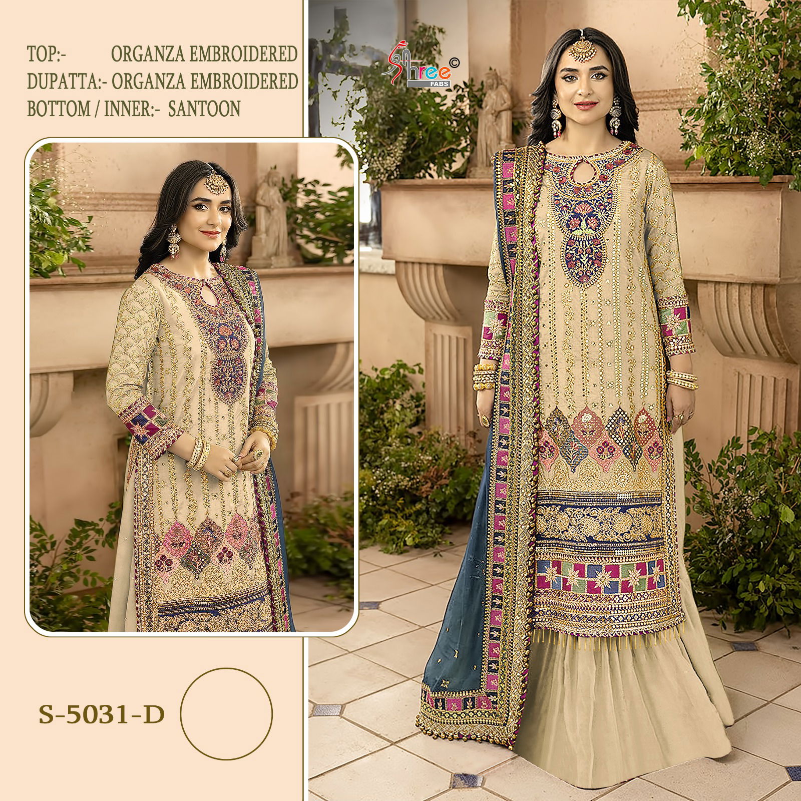 S 5031 By Shree Fabs Organza Designer Salwar Suits Wholesalers In Delhi